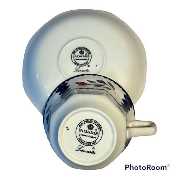 Adams Lancaster Tea Cups & Saucers Real English Ironstone Made in England 4 set - Picture 6 of 7